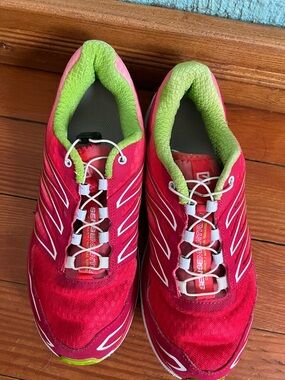 Salomon Sensemantra 3 Women's Pink with Lime Accent Athletic Running Shoes
